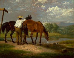 Abrevando caballos de Junius Brutus Stearns