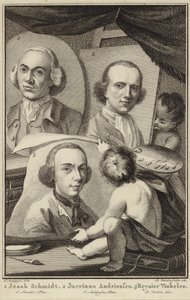 Retratos de Izaak Schmidt, Jurriaen Andriessen y Reinier Vinkeles