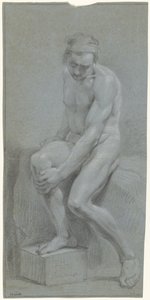 Desnudo masculino sentado, mano izquierda sobre la rodilla derecha de Jurriaan Andriessen