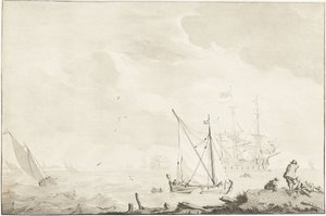 Buque de guerra en la playa de Jurriaan Cootwijck
