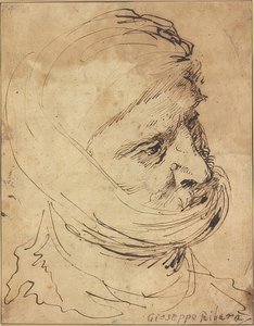 Cabeza barbuda, con un paño atado alrededor de la barbilla de Jusepe de Ribera