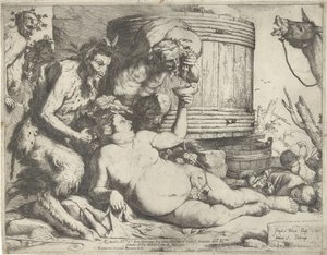 Silenus en el barril de vino de Jusepe de Ribera
