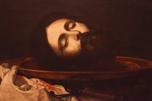 La cabeza de Juan el Bautista (detalle) de Jusepe de Ribera