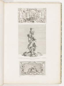 Panel ornamental que representa el rapto de Helena, pl. 24 en Oeuvre de Juste Aurèle Meissonnier