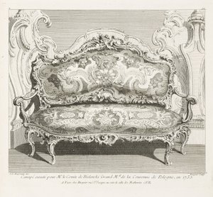 Canapé ejecutado para el Sr. Conde de Bielinski Gran Mariscal de la Corona de Polonia, en 1735; Canapé ejecutado para el conde de Bielinski en 1735, 4ta plancha de Juste Aurèle Meissonnier