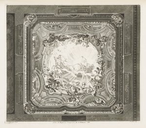 Techo de pintura; Techo del mismo gabinete, 4ta plancha de Juste Aurèle Meissonnier