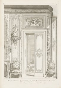 Proyecto de puerta de apartamento hecho para la Baronesa de Bezenval; Proyecto de puerta para Madame de de Juste Aurèle Meissonnier