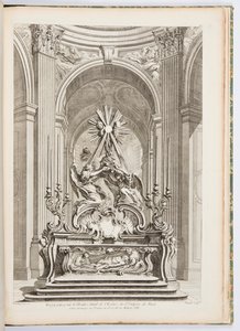 Diseño para el altar mayor de la Iglesia de St. Sulpice de París, lámina 109, en Obras de Juste-Aurèle Meissonnier de Juste Aurèle Meissonnier