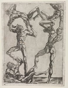Pirámide de cinco hombres, c. 1543 de Juste de Juste