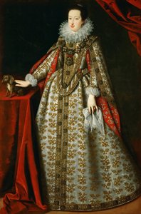 Retrato de Eleonora Gonzaga en su vestido de novia de Justus Sustermans