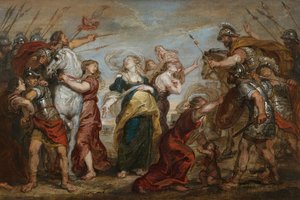 La reconciliación de los romanos y los sabinos de Justus van Egmont