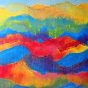 Paisaje abstracto y colorido de Justyna Jaszke