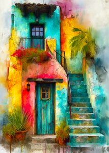 Escalones de colores de una casa de Justyna Jaszke
