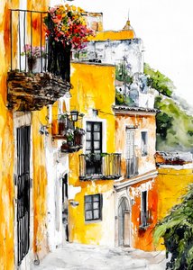 Una calle colorida del casco antiguo de Justyna Jaszke