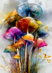 Setas coloridas pintadas con acuarela de Justyna Jaszke