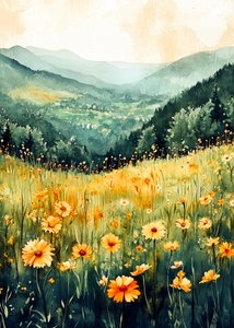 Pradera de flores de montaña de Justyna Jaszke