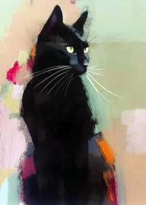 Gato negro vibrante de Justyna Jaszke