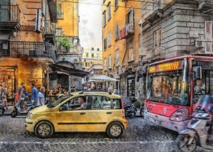 Una animada calle de una ciudad europea de Justyna Jaszke