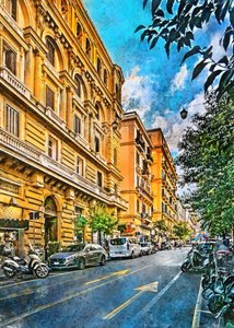 Una animada escena callejera europea de Justyna Jaszke