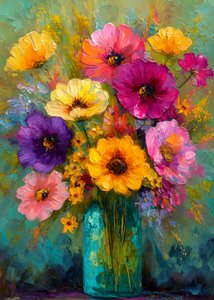 Ramo de flores de colores vivos de Justyna Jaszke
