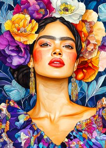 Retrato floral lleno de vida de Justyna Jaszke