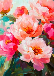 Flores de peonía de colores vivos de Justyna Jaszke