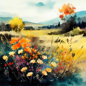 Un campo de flores silvestres lleno de colorido de Justyna Jaszke