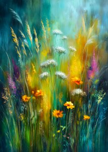 Pradera de flores silvestres llena de colorido de Justyna Jaszke