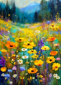 La serenidad de la montaña de las flores silvestres de Justyna Jaszke