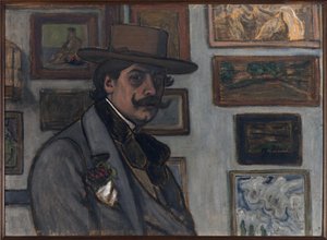 Autorretrato con sombrero marrón, 1897 de József Rippl Rónai