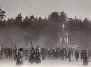 Procesión de Pascua, Monasterio de Sarov, Rusia, 1903 de K. von Hahn