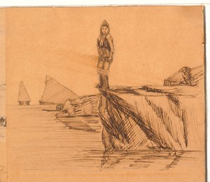 Mujer en una roca