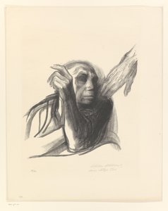Käthe Kollwitz como anciana con la mano en el hombro
Ruf des Todes (título original)
Muerte (título de la serie)
Tod (título original de la serie) de Käthe Kollwitz (signed by artist)