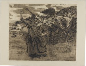 Guerra de los Campesinos, lámina 5: Estallido de Käthe Kollwitz