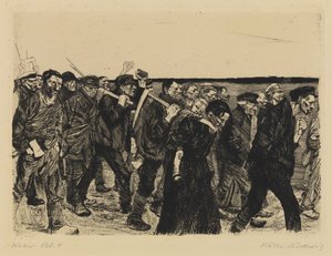 Una revuelta de tejedores - Marcha de tejedores de Käthe Kollwitz