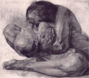 Mujer con niño muerto de Käthe Kollwitz