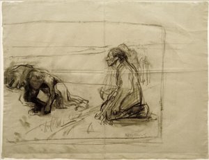 K.Kollwitz, Estudio para Arador (Arador con mujer arrodillada) de Käthe Kollwitz