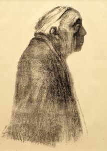 Autorretrato de perfil mirando a la derecha