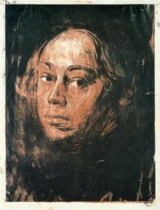 Autorretrato hacia la izquierda de Käthe Kollwitz