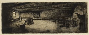 Escena de "Germinal" (4.º estado) de Käthe Kollwitz