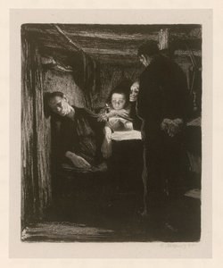 Muerte (hoja 2 de «Una revuelta de tejedores», 2.º estado) de Käthe Kollwitz
