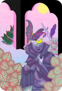 Bruja de jardín, 2019 (acrílico sobre algodón) de Kam Tsz