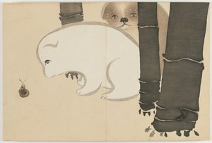 Flowers of a Hundred Worlds (Momoyogusa): Puppies (Enokoro) de Kamisaka Sekka