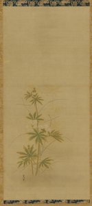 Aibika parte de un conjunto, período Edo, mediados del siglo XVII-principios del siglo XVIII de Kanô Yôboku Tsunenobu