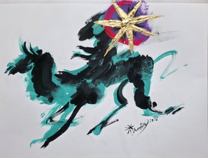 El enérgico Caballo Dorado