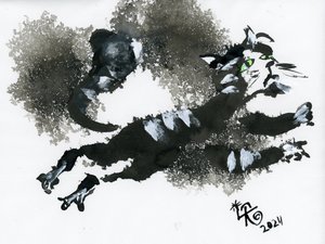 El gato de tinta que salta de Kanat Ibragimov