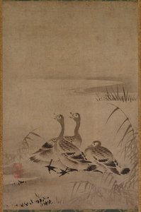 Gansos salvajes, principios de 1500 de Kano Chokichi