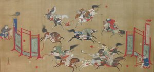 Tártaros jugando al polo, principios del siglo XVIII
