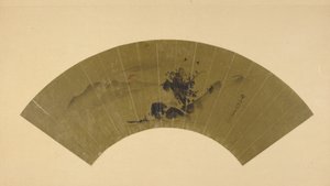 Río y sol rojo, período Edo, principios del siglo XIX de Kano Isen