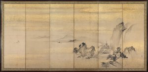 Paisajes de verano e invierno (uno de un par) de Kano Naonobu